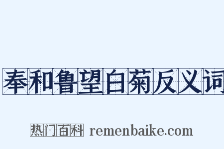 奉和鲁望白菊反义词是什么意思的图片